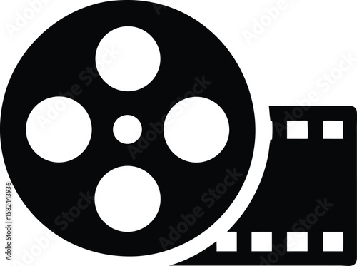 Film reel and film strip icon