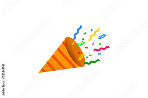 birthday trumpet icon flat design