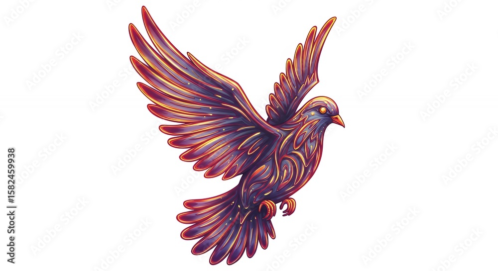 Fototapeta premium Artistic bird illustration in flight