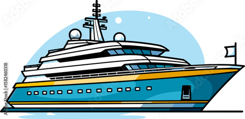 Elegant Yacht Illustration: A Voyage of Luxury and Leisure on the Sea