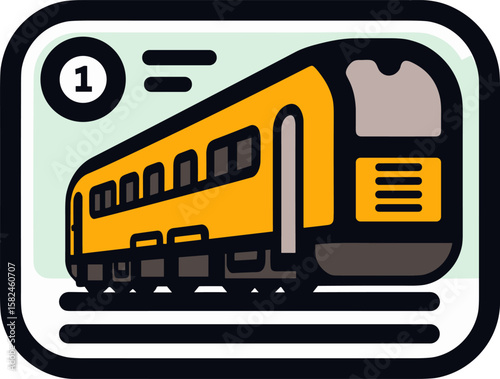 Vibrant Train Illustration: A Modern Transportation Icon
