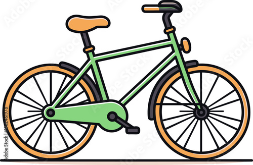 Green Bicycle Illustration for Sport and Recreation