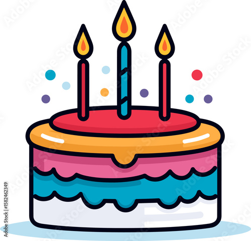 Celebratory Cake with Candles for a Joyful Occasion