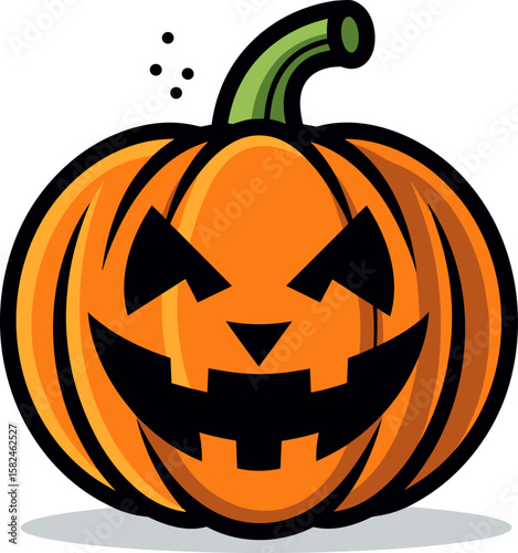 Halloween Pumpkin Jack-o'-Lantern Illustration