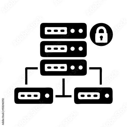 Folder Connected to Multiple Servers Icon - Data Storage Network