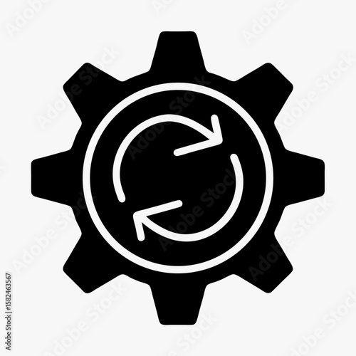 Gear with Refresh Arrows Icon - Process Automation and Optimization