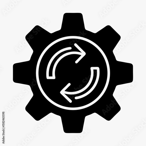 Gear with Refresh Arrows Icon - Process Automation and Optimization