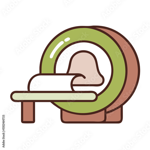 mri scanner icon minimal design Colored Outline Icon Symbol Pictogram Outline
