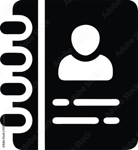 Contact book icon silhouette for business