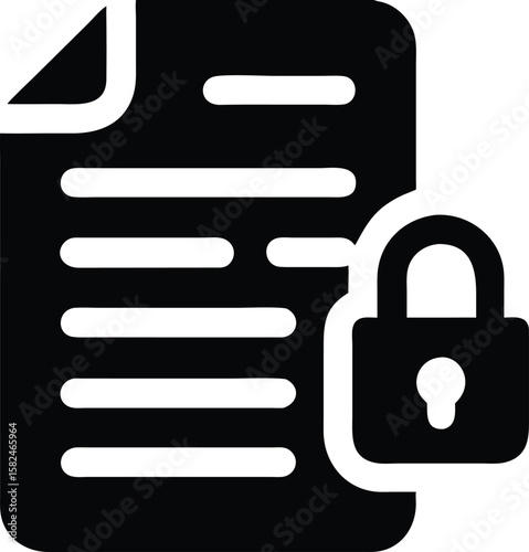 Secure document protection illustration symbol icon