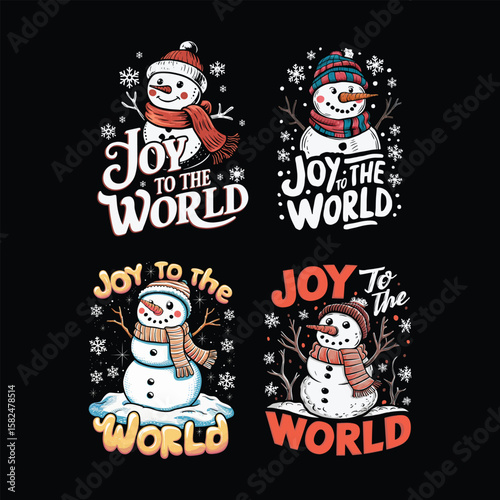 Snowmen with winter hats and scarves snowman christmas