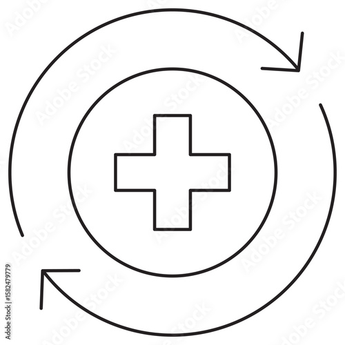 Recover icon, Recover Stronger Your Path to Healing, Bounce Back to Health with Confidence, vector