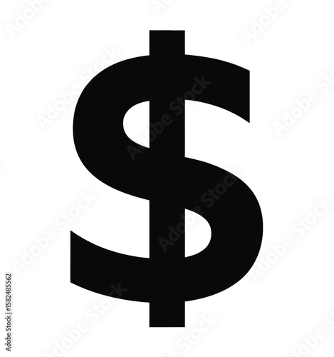  Dollar Sign Vector Icon in Flat Style Isolated on Transparent Background Perfect for Finance Apps, Logo Design, Web Graphics, and Business Presentation Projects

