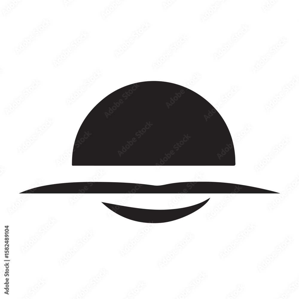 Fototapeta premium Silhouette Style Vector Sun Logo Design – Minimalist Sunshine Symbol for Solar Energy, Summer Brand, Nature Emblem, Weather Icon, Eco-Friendly Concept, Editable EPS Format 