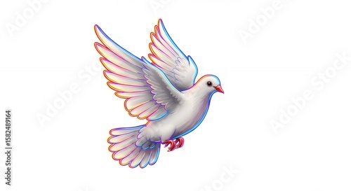 White dove in flight