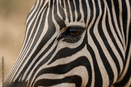 Detailed close-up of a zebra's stripes