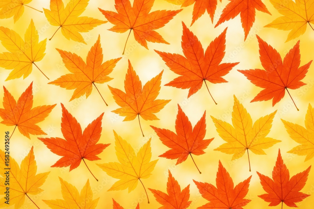 Obraz premium Autumn foliage with vibrant red and yellow leaves drifting outdoors