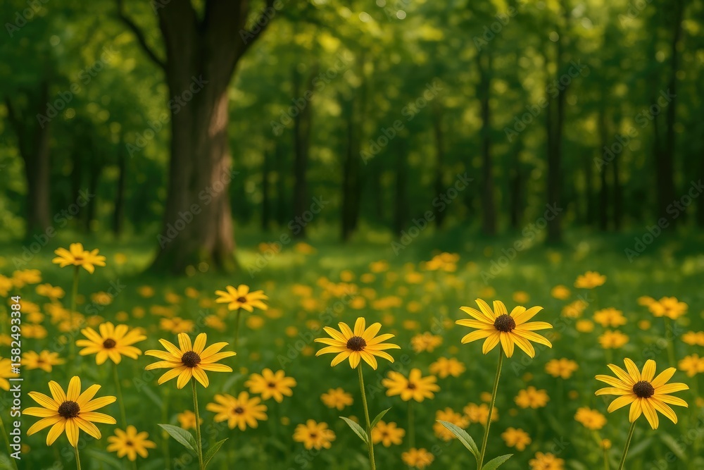 Obraz premium Bright summer blooms in yellow hues