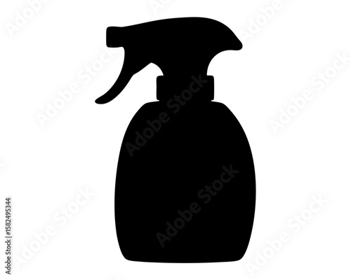 Black silhouette of a spray bottle for cleaning products or gardening