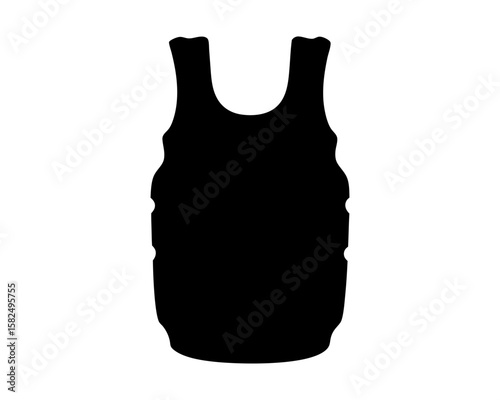 A simple black tank top shape designed for water sports clothing