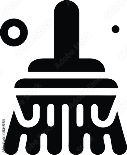 Cleaning brush with dirt icon