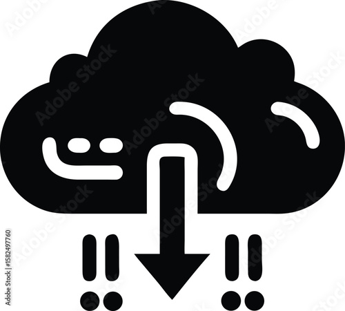 Cloud computing download data icon