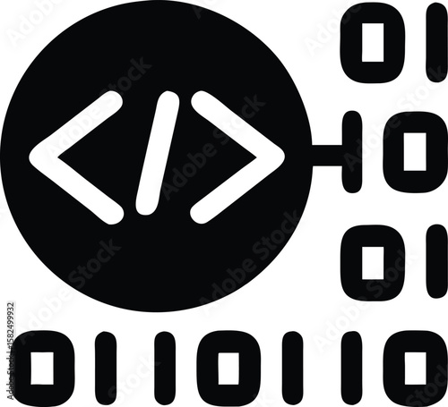 Coding and binary code icon