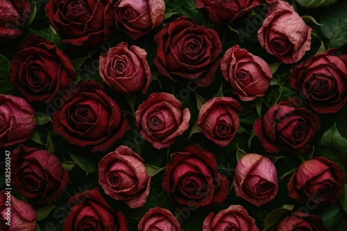 Dried crimson and blush floral arrangement