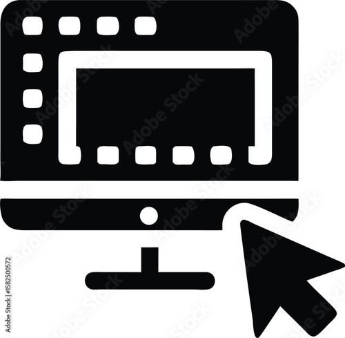 Computer monitor with cursor icon graphic