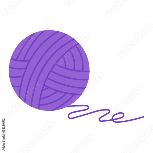 Ball of wool yarn. Threads for sewing and knitting. Vector illustration.