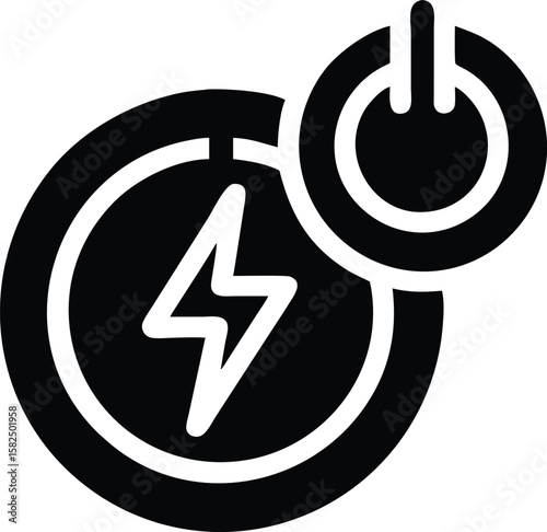 Power button and energy symbol icon
