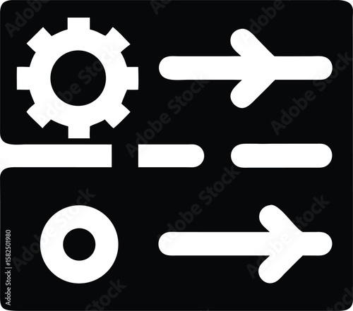 Process and workflow illustration with arrows icon