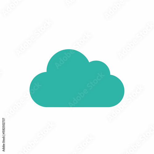 A simple, stylized illustration of a single, teal-colored cloud against a white background.