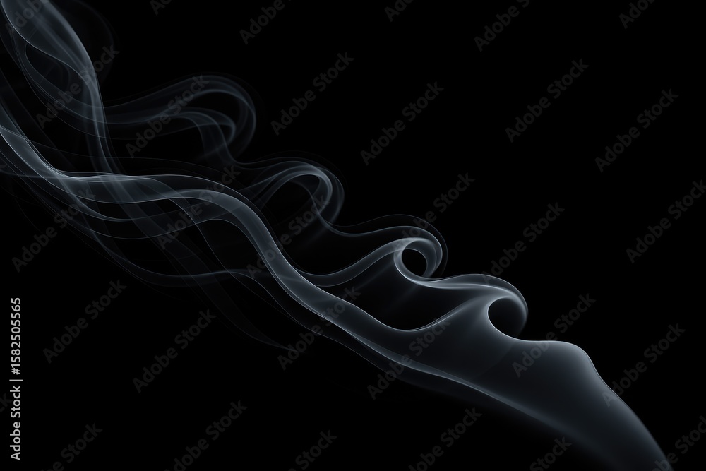 Fototapeta premium Dark night sky with a cloud of white smoke