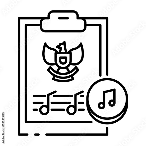 This National anthem icon is suitable for Indonesia Independence Day, etc