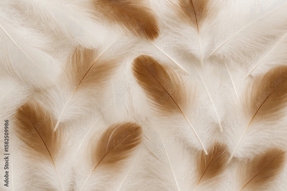 Fototapeta premium Light and dark feather textures showcasing intricate details