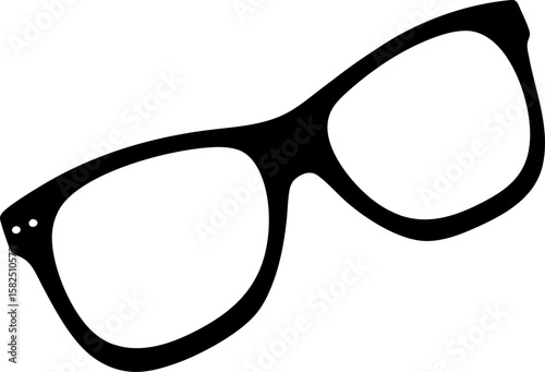 Two pairs of black rimmed glasses in different styles on a white isolated background