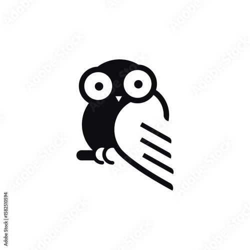 Minimalist Owl Logo Design Modern Geometric Bird 
