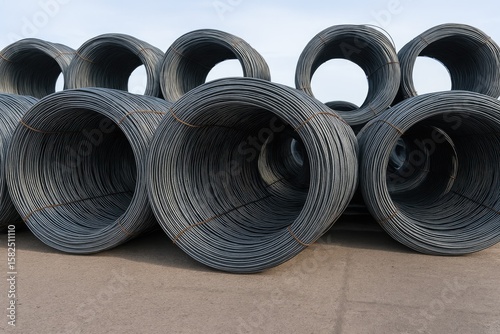 Low carbon steel wire rod in coils, 12mm diameter hot rolled for industrial use, with shipping and trade details