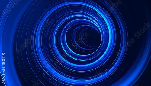 Abstract swirling blue circles on dark background
