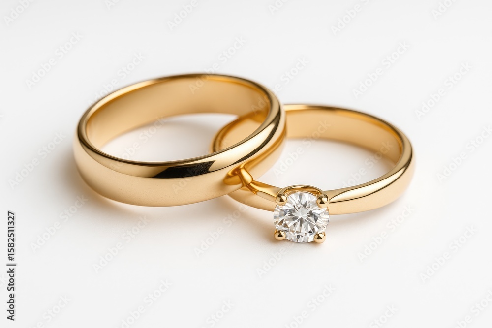 Eternal love wedding bands against a plain white backdrop Eternal love wedding bands against a plain white backdrop
