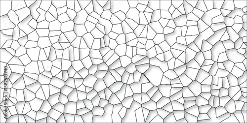 Abstract geometric pattern with a mosaic like appearance and cell shapes over a white background creating a modern art design element.