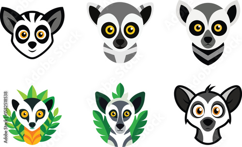 Wallpaper Mural Lemur Head Color Vector Illustration Torontodigital.ca