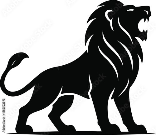 Imperium of Silence – Lion Silhouette in Ascendant Roar