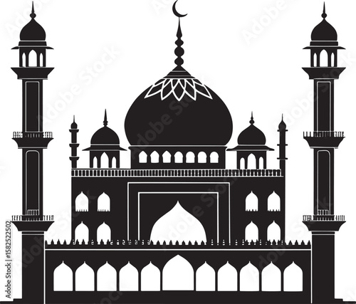 Islamic mosque architecture silhouette building dome