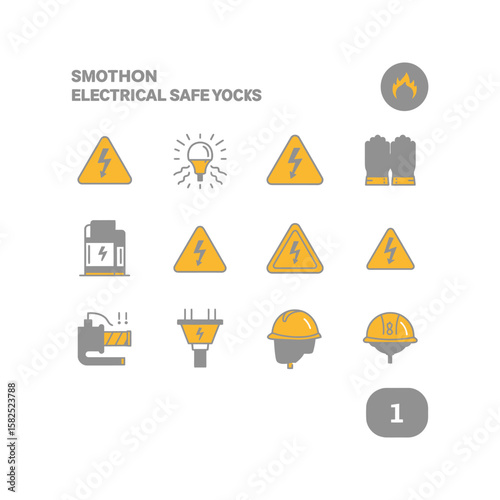 Smothon Electrical Safe Yocks Electrical Safety Icons Warning Signs and PPE