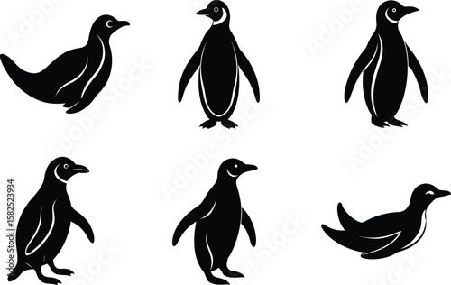 Penguin Silhouette Vector Illustration