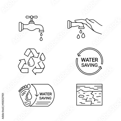 Various water related icons including showers sinks and swimming pools on transparent background , no background
