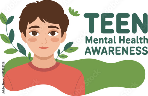Illustration depicting the importance of teen mental health awareness, with a young person in a healthy, peaceful setting.