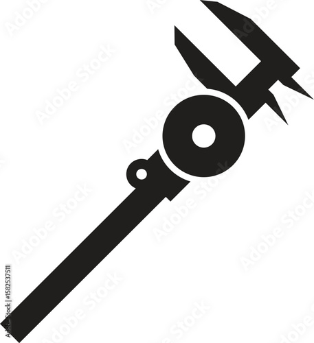 Detailed Vernier caliper used for exact sizing Silhouette Vector illustration